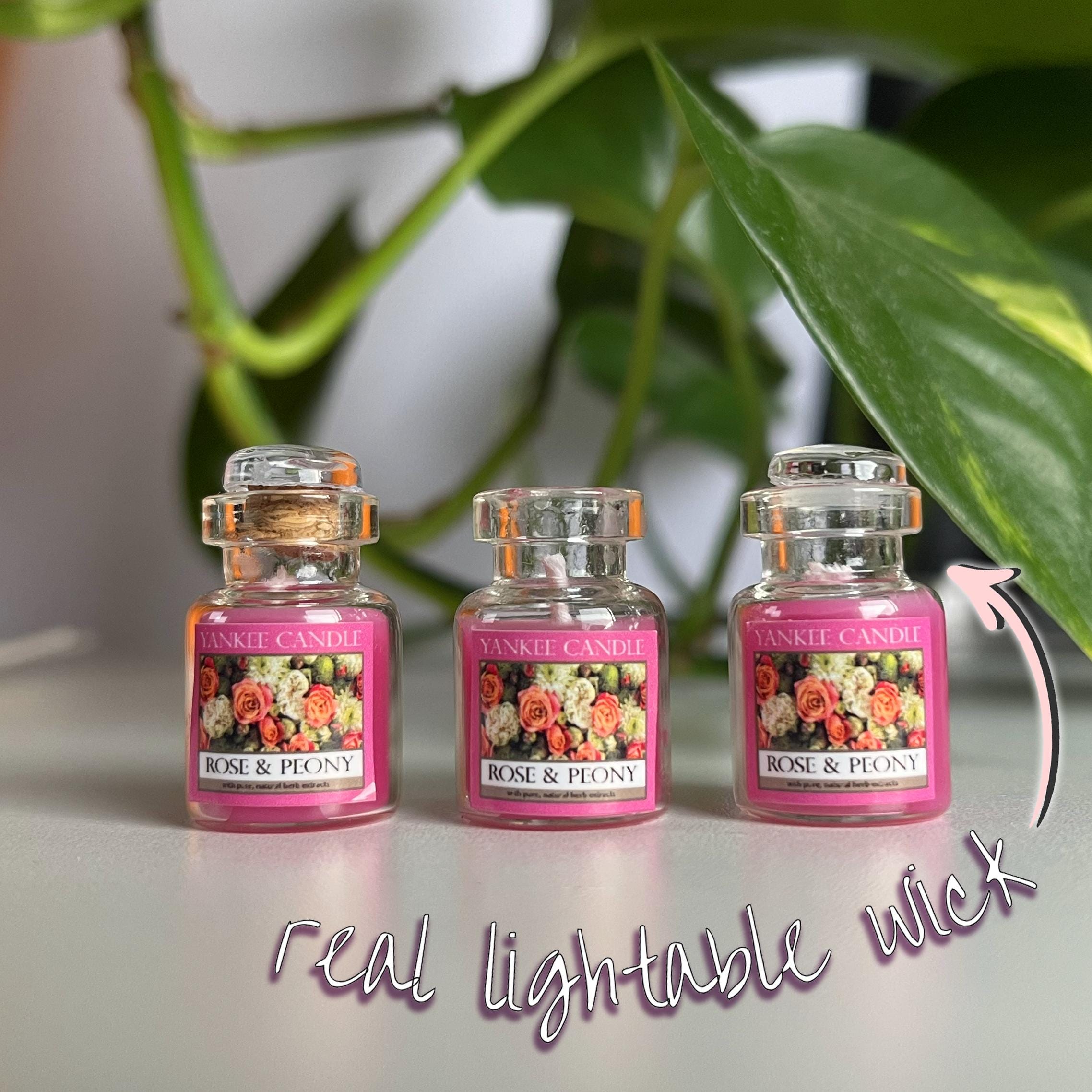 Miniature Scented Candle w/Lid - Rose and Peony